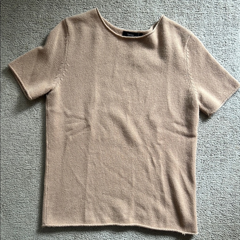 Theory Short Sleeve Cashmere Sweater